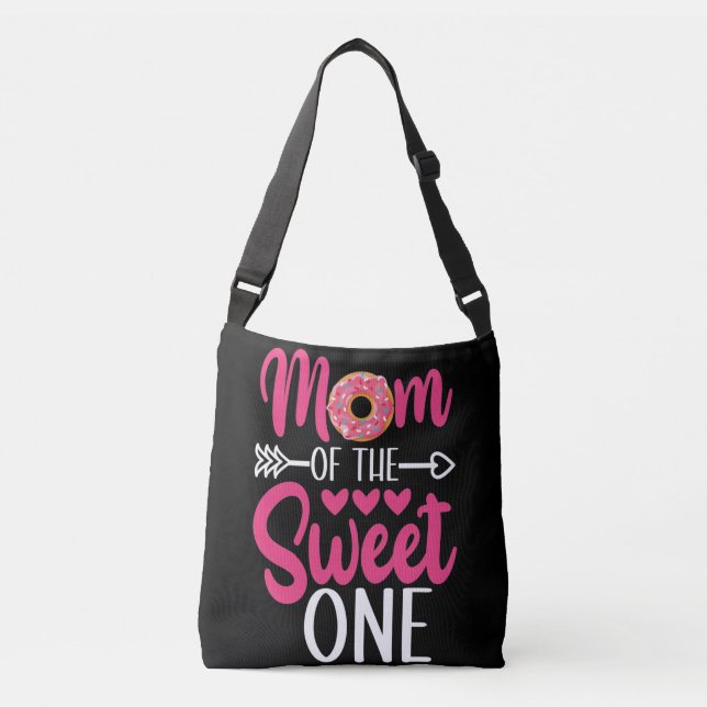 Mom of the Sweet One Sprinkled Doughnut Crossbody Bag (Front)