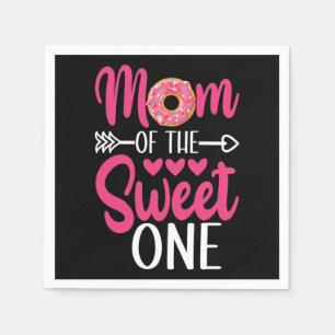 Mom of the Sweet One Sprinkled Doughnut Napkin