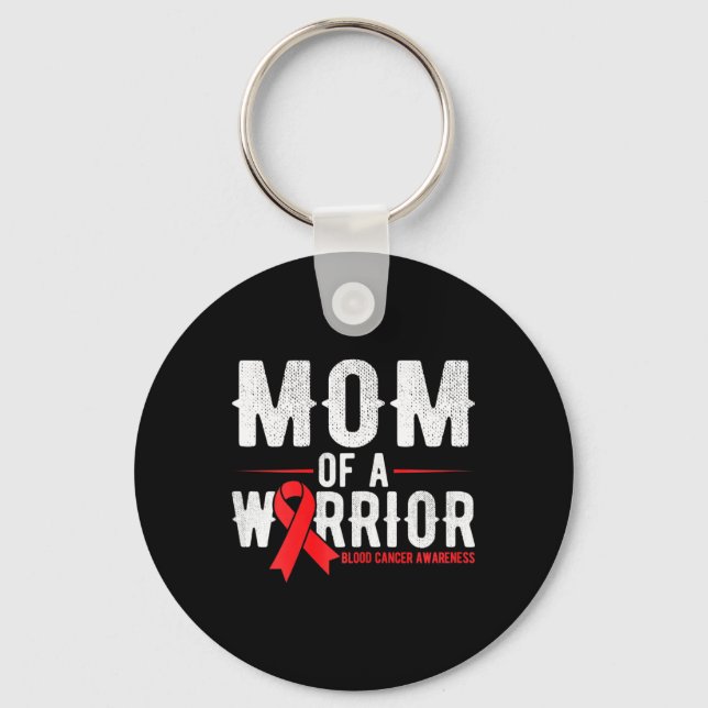 Mom of the warrior Blood Cancer Awareness  Keychain (Front)