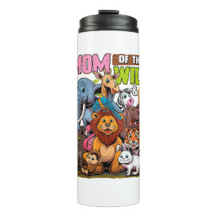 Mom of the Wild & 6 Zoo Theme Jungle Animal 6th Bi Thermal Tumbler