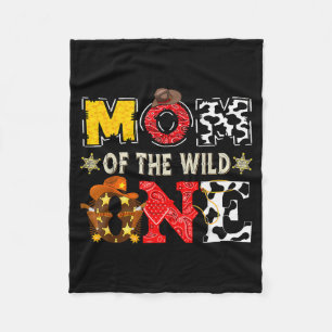 Mom Of The Wild One 1st Birthday Boy Western Cowbo Fleece Blanket