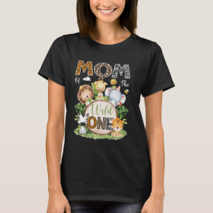 Mom Of The Wild One 1St Birthday Kids Safari Jungl T-Shirt