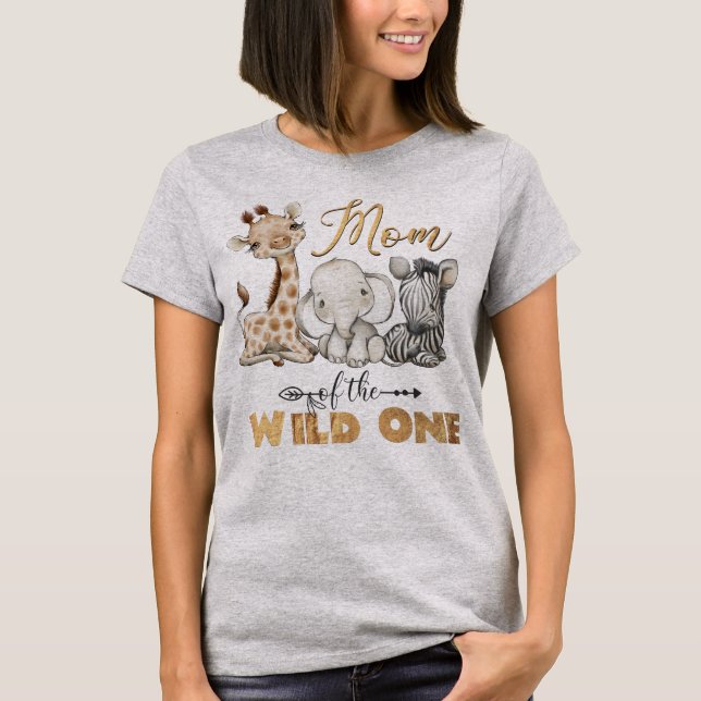 Mom of the Wild One Gold Foil T-Shirt (Front)
