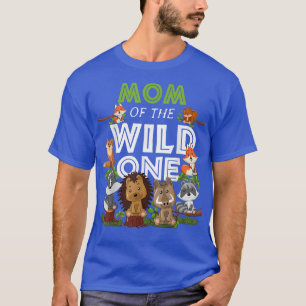 Mom of the Wild One Zoo Birthday Woodland Animals T-Shirt