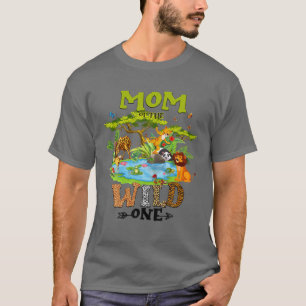 Mom Of The Wild One Zoo Birthday Woodland Animals T-Shirt