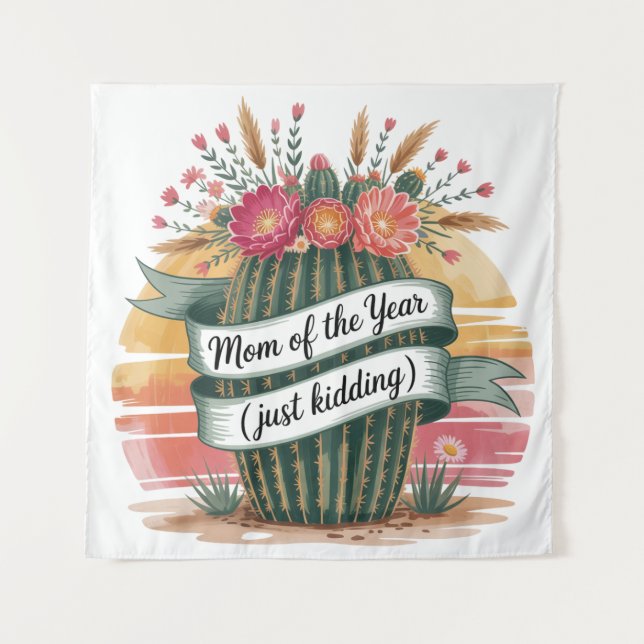 Mom Of The Year (Just Kidding) Tapestry (Front)