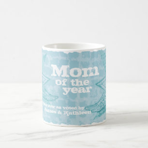Mom of the year photo stars ice blue mug