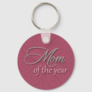 Mom of the year purple keychain
