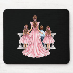 Mom of Three Children Family Love Motherhood Mouse Pad
