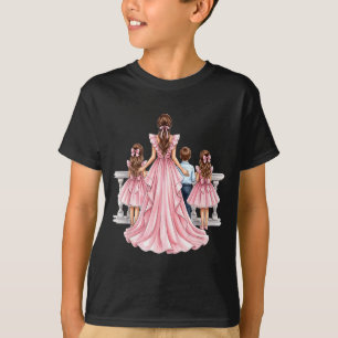 Mom of Three Children Family Love Motherhood T-Shirt
