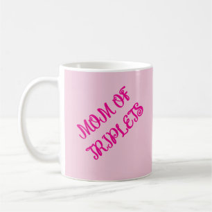 Mom Of Triplet Girls, Motivational Gift, Pink,  Coffee Mug