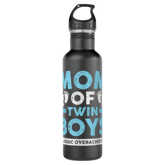Mom Of Twin Boys Classic Overachiever Twin Mom Twi 710 Ml Water Bottle (Front)