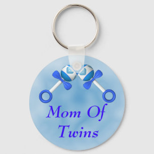 Mom Of Twin Boys Keychain