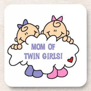 Mom of Twin Girls T-shirts and Gifts Coaster