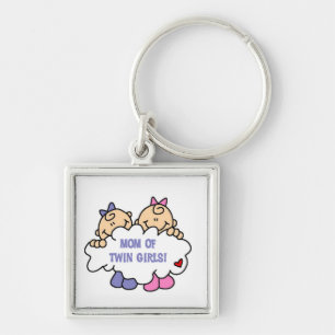 Mom of Twin Girls T-shirts and Gifts Keychain