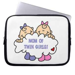 Mom of Twin Girls T-shirts and Gifts Laptop Sleeve