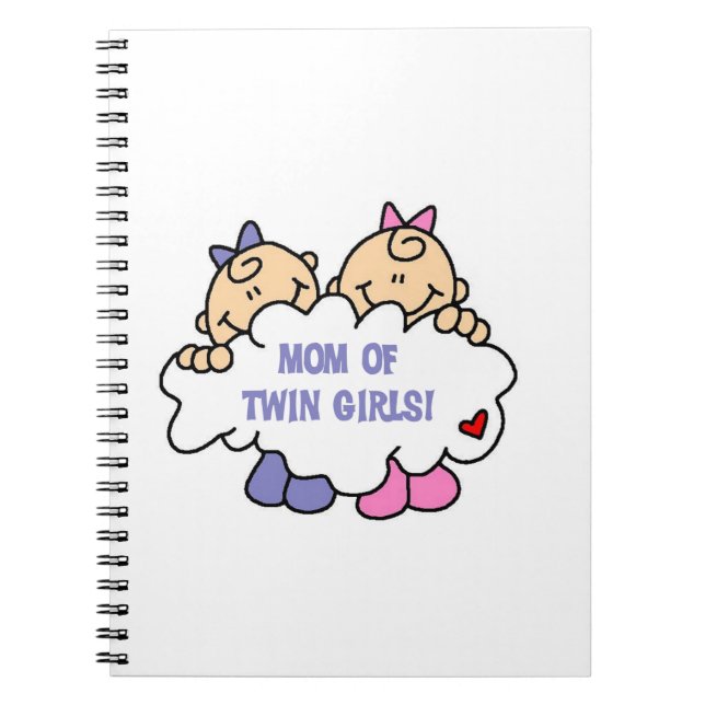 Mom of Twin Girls T-shirts and Gifts Notebook (Front)
