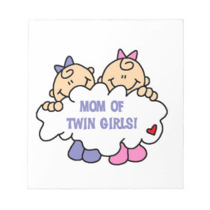 Mom of Twin Girls T-shirts and Gifts Notepad