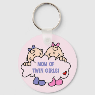 Mom of Twin Girls Tshirts and Gifts Keychain