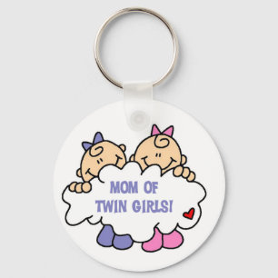 Mom of Twin Girls Tshirts and Gifts Keychain