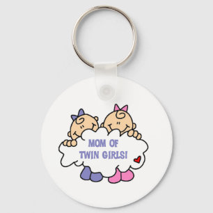 Mom of Twin Girls Tshirts and Gifts Keychain
