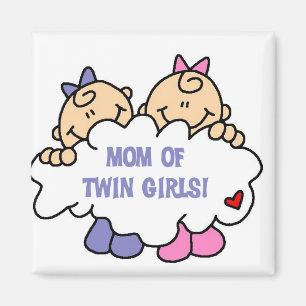 Mom of Twin Girls Tshirts and Gifts Magnet