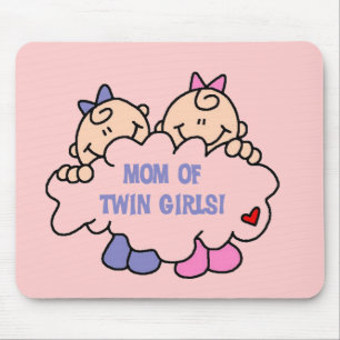 Mom of Twin Girls Tshirts and Gifts Mouse Pad