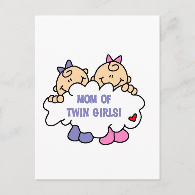 Mom of Twin Girls Tshirts and Gifts Postcard (Front)