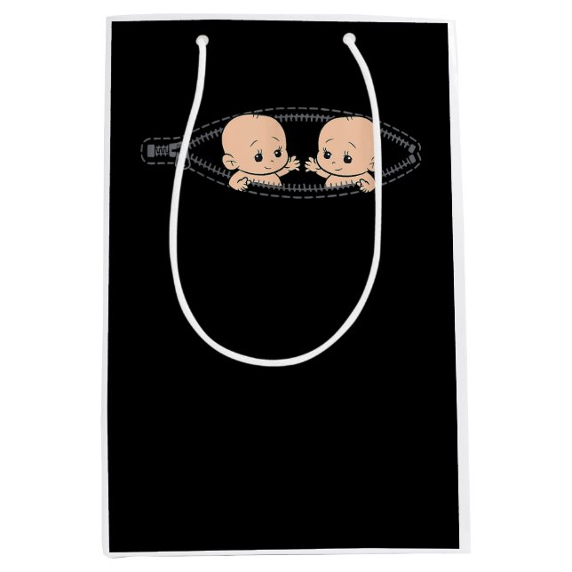 Mom Of Twin Pregnancy Twins Mom Pregnant With Twin Medium Gift Bag (Front)