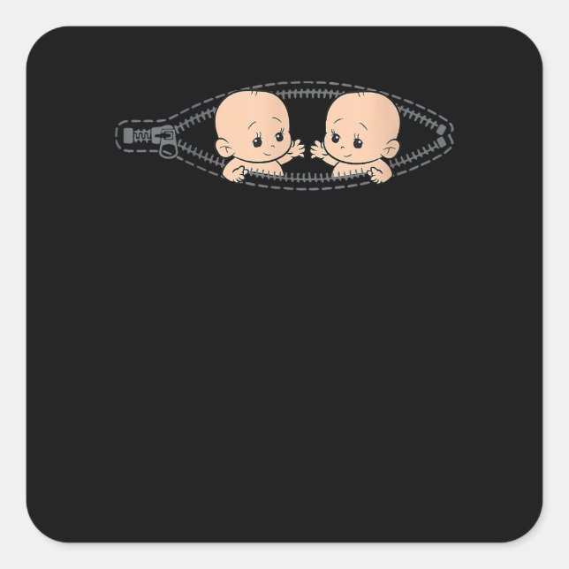 Mom Of Twin Pregnancy Twins Mom Pregnant With Twin Square Sticker (Front)