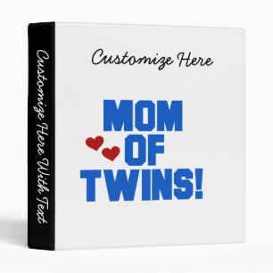 Mom of Twins Blue Text Gifts Binder