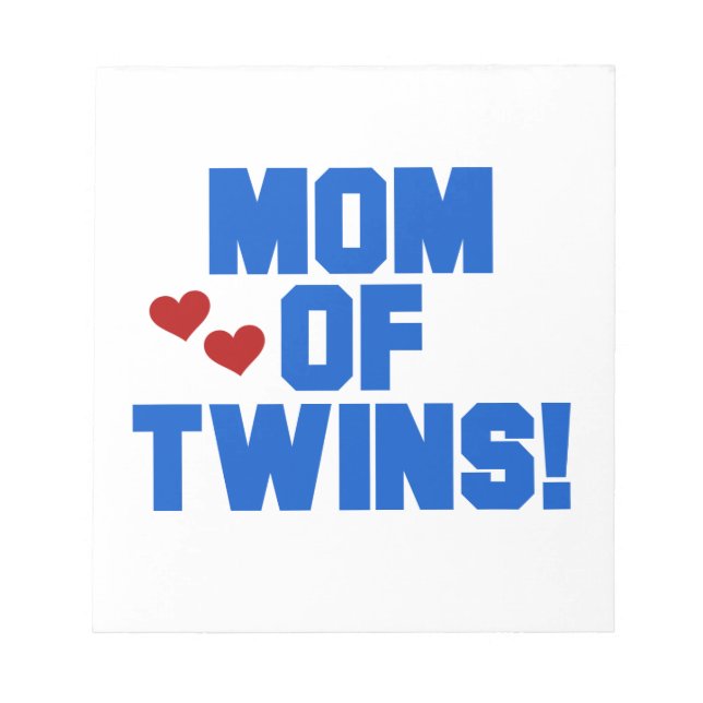 Mom of Twins Blue Text Gifts Notepad (Front)