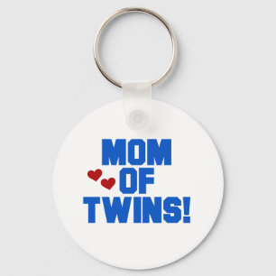 Mom of Twins-Blue Text Tshirts and Gifts Keychain