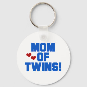 Mom of Twins-Blue Text Tshirts and Gifts Keychain