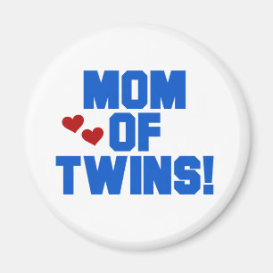 Mom of Twins-Blue Text Tshirts and Gifts Magnet