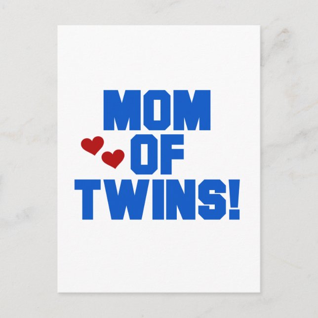 Mom of Twins-Blue Text Tshirts and Gifts Postcard (Front)