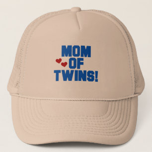 Mom of Twins-Blue Text Tshirts and Gifts Trucker Hat