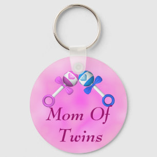 Mom of Twins Keychain (boy, girl)