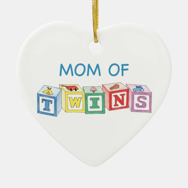 Mom of Twins Ornament (Front)