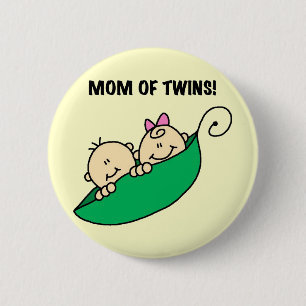 Mom of Twins-Peas in a Pod Tshirts and Gifts 2 Inch Round Button