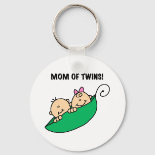 Mom of Twins-Peas in a Pod Tshirts and Gifts Keychain