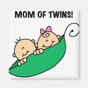 Mom of Twins-Peas in a Pod Tshirts and Gifts Magnet