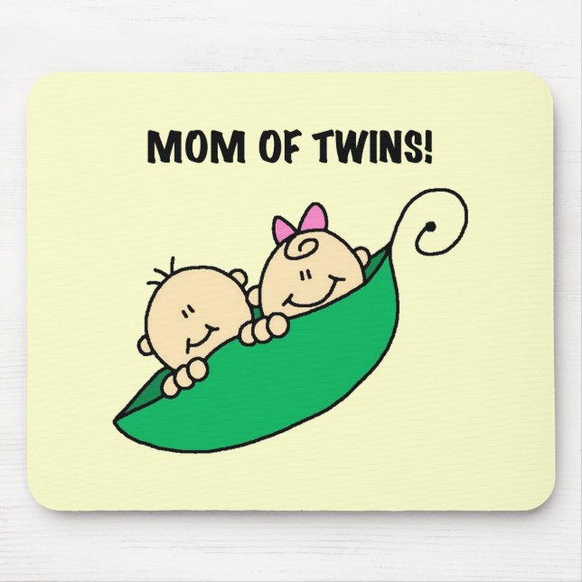Mom of Twins-Peas in a Pod Tshirts and Gifts Mouse Pad (Front)
