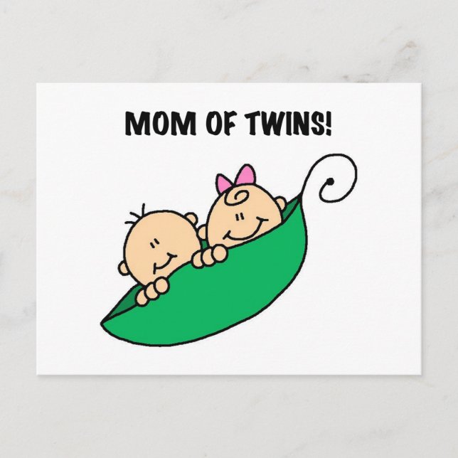 Mom of Twins-Peas in a Pod Tshirts and Gifts Postcard (Front)