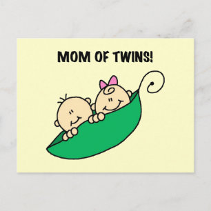 Mom of Twins-Peas in a Pod Tshirts and Gifts Postcard