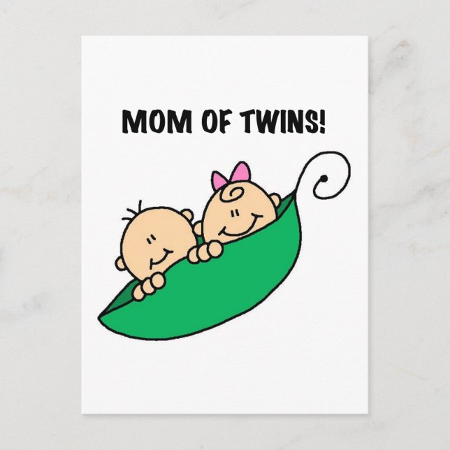 Mom of Twins-Peas in a Pod Tshirts and Gifts Postcard (Front)