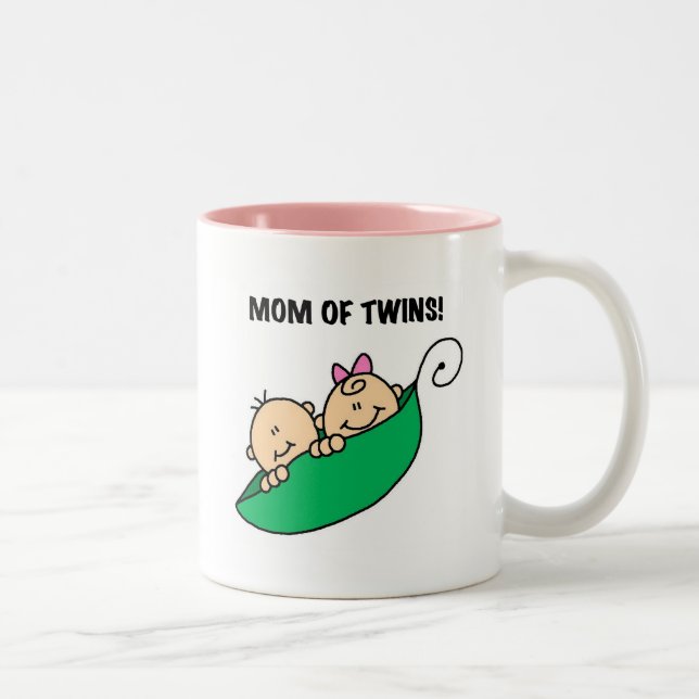 Mom of Twins-Peas in a Pod Tshirts and Gifts Two-Tone Coffee Mug (Right)