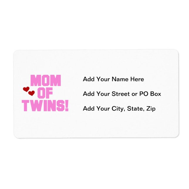 Mom of Twins Pink Text Gifts (Front)