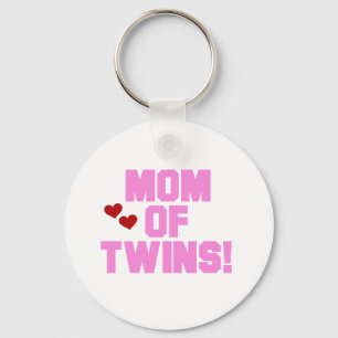 Mom of Twins-Pink Text Tshirts and Gifts Keychain