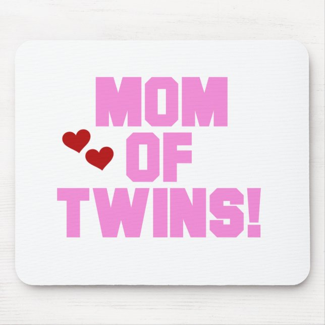 Mom of Twins-Pink Text Tshirts and Gifts Mouse Pad (Front)